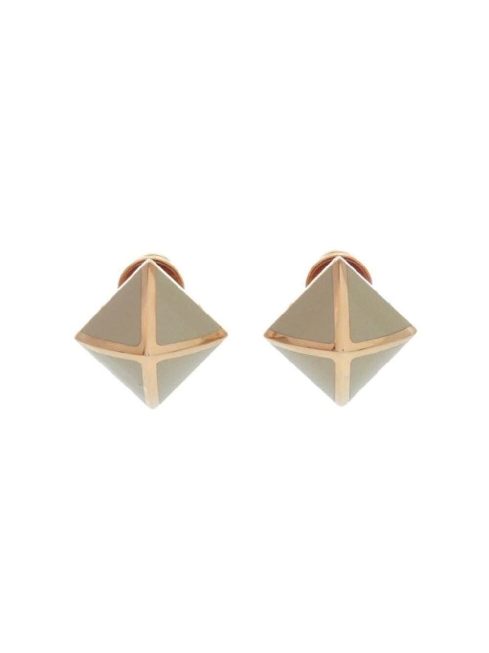 Hermes Medor Metal Brown Glace Earrings